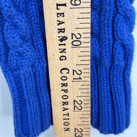 Lauren Ralph Lauren Christmas Cable Knit Sweater PS Blue Crest Crewneck Pullover - Picture 8 of 9